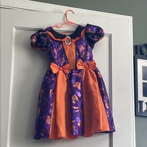 Disney Minnie Mouse Girls Witch Halloween Dress Costume in Purple and Orange sz4
